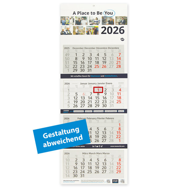 ISS 4-Monats-Wandkalender Recycling
